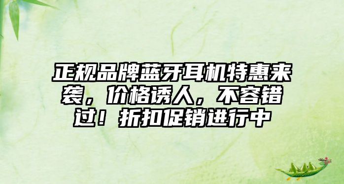 正規(guī)品牌藍(lán)牙耳機(jī)特惠來襲，價(jià)格誘人，不容錯(cuò)過！折扣促銷進(jìn)行中