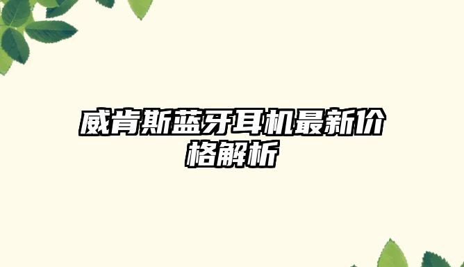 威肯斯藍牙耳機最新價格解析