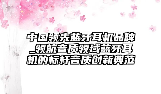 中國領(lǐng)先藍(lán)牙耳機(jī)品牌_領(lǐng)航音質(zhì)領(lǐng)域藍(lán)牙耳機(jī)的標(biāo)桿音質(zhì)創(chuàng)新典范
