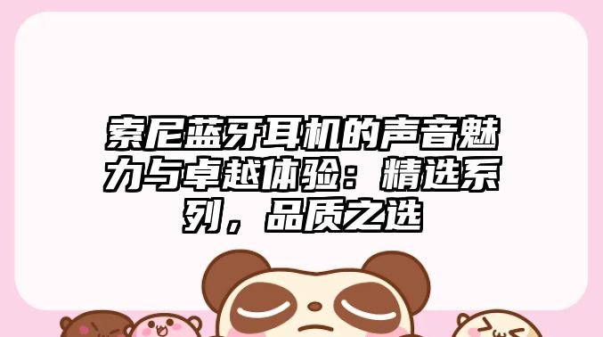 索尼藍(lán)牙耳機(jī)的聲音魅力與卓越體驗：精選系列，品質(zhì)之選
