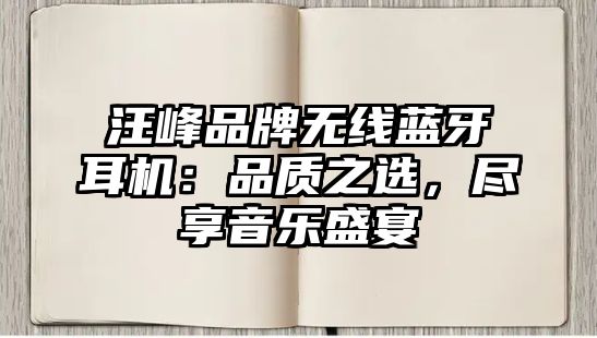 汪峰品牌無線藍牙耳機：品質(zhì)之選，盡享音樂盛宴