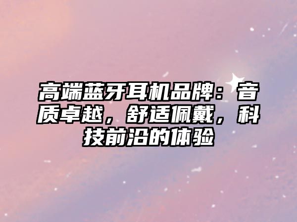 高端藍(lán)牙耳機(jī)品牌：音質(zhì)卓越，舒適佩戴，科技前沿的體驗(yàn)