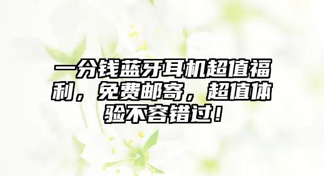 一分錢藍牙耳機超值福利，免費郵寄，超值體驗不容錯過！