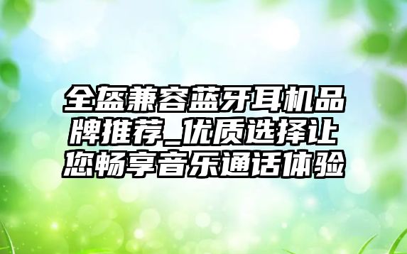全盔兼容藍(lán)牙耳機(jī)品牌推薦_優(yōu)質(zhì)選擇讓您暢享音樂通話體驗