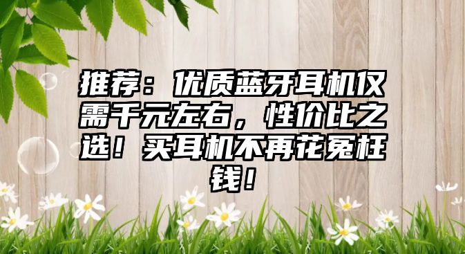 推薦：優(yōu)質(zhì)藍牙耳機僅需千元左右，性價比之選！買耳機不再花冤枉錢！