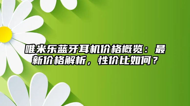 唯米樂藍(lán)牙耳機(jī)價(jià)格概覽：最新價(jià)格解析，性價(jià)比如何？