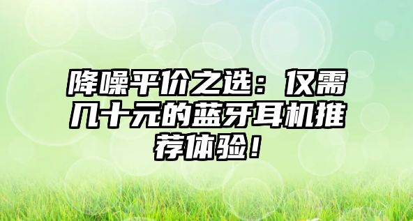 降噪平價(jià)之選：僅需幾十元的藍(lán)牙耳機(jī)推薦體驗(yàn)！