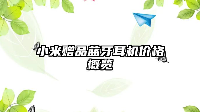 小米贈品藍牙耳機價格概覽