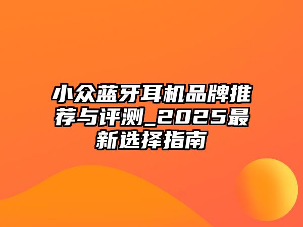 小眾藍(lán)牙耳機(jī)品牌推薦與評(píng)測(cè)_2025最新選擇指南