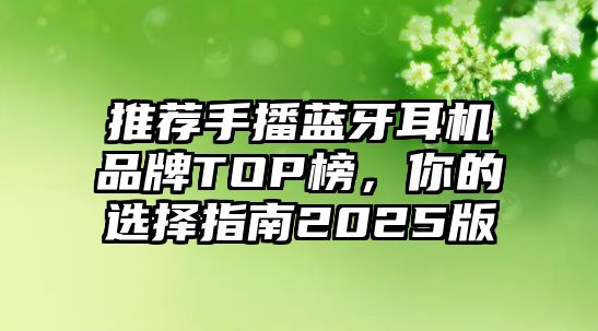 推薦手播藍(lán)牙耳機(jī)品牌TOP榜，你的選擇指南2025版