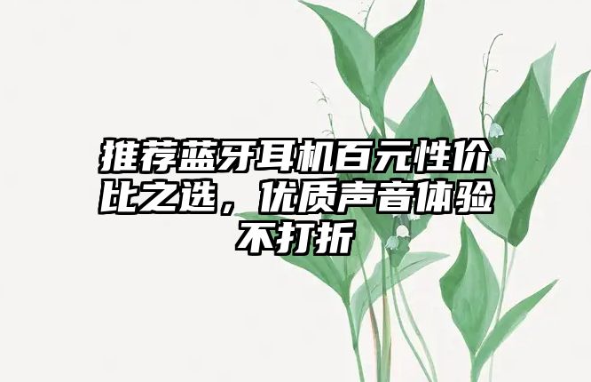 推薦藍牙耳機百元性價比之選，優(yōu)質(zhì)聲音體驗不打折
