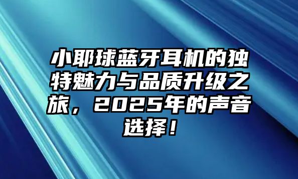 小耶球藍(lán)牙耳機(jī)的獨(dú)特魅力與品質(zhì)升級(jí)之旅，2025年的聲音選擇！