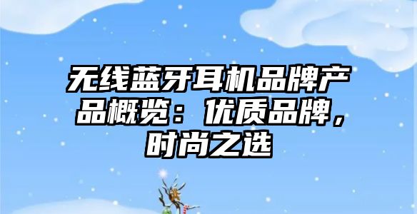 無(wú)線藍(lán)牙耳機(jī)品牌產(chǎn)品概覽：優(yōu)質(zhì)品牌，時(shí)尚之選