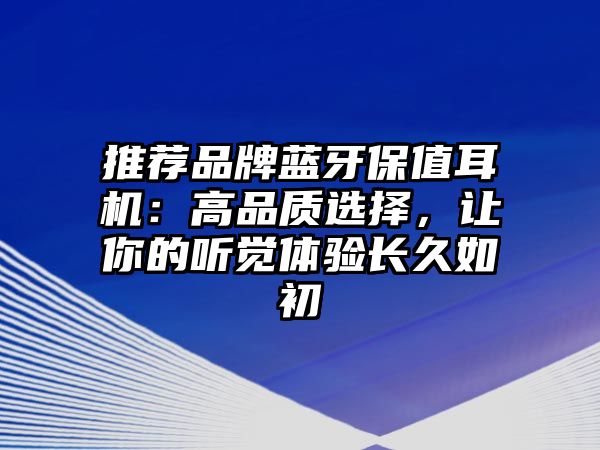 推薦品牌藍(lán)牙保值耳機(jī)：高品質(zhì)選擇，讓你的聽覺體驗(yàn)長久如初