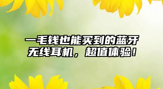 一毛錢也能買到的藍(lán)牙無線耳機，超值體驗！